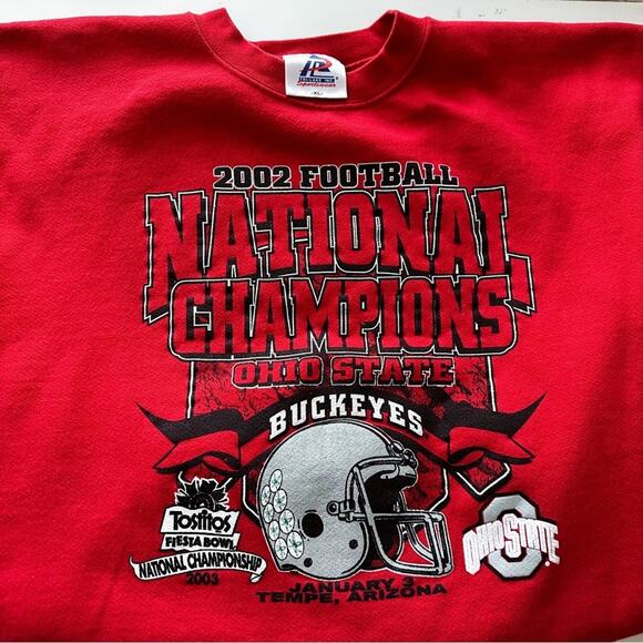Vintage Ohio State Buckeyes 2002 National Champions Tostito Bowl Sweatshirt - Picture 7 of 11